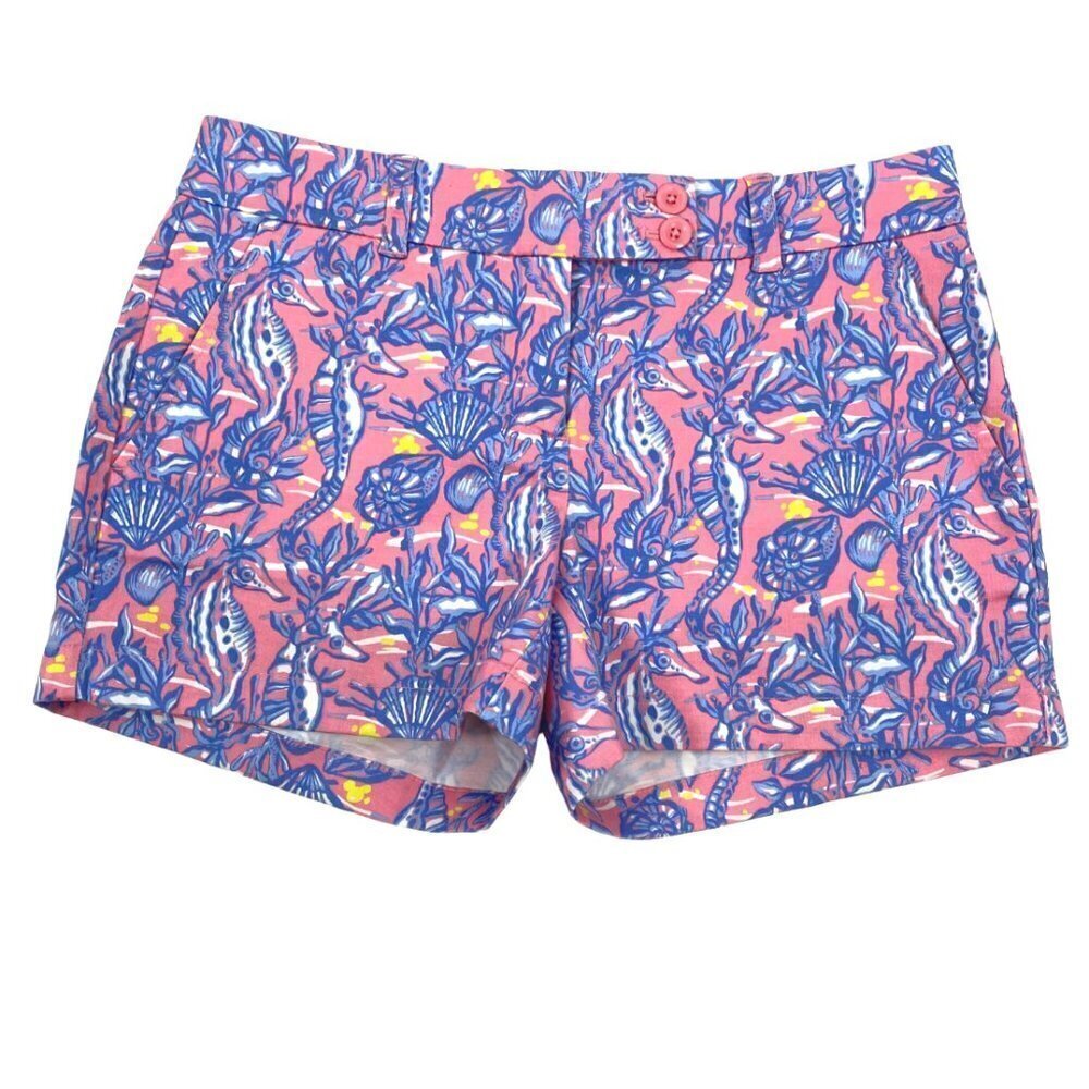 Vineyard Vines Shorts Seahorse Clams Shells Cotton Spandex Women's Size‎ 2
